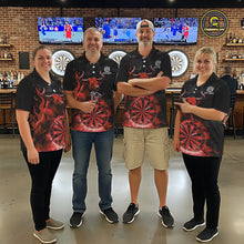 Load image into Gallery viewer, Red Funny Bull Fire Flame Dartboard Custom Women  Darts Polo League Shirts Dart Jerseys NYN2244