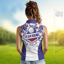Load image into Gallery viewer, Womens Sleeveless Golf Polo Shirt Camouflage US Flag Custom Patriotic Golf Team Shirts, Golf Gifts NYN2916