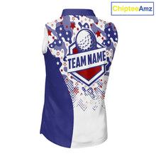 Load image into Gallery viewer, Womens Sleeveless Golf Polo Shirt Camouflage US Flag Custom Patriotic Golf Team Shirts, Golf Gifts NYN2916
