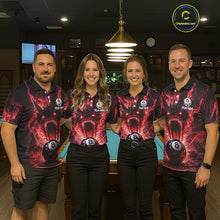 Load image into Gallery viewer, Dragon 3D Pool 8 Ball Women's Billiard Shirt Custom Red Flaming Billiard Team League Attire NYN2546