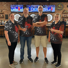 Load image into Gallery viewer, Custom Silver Butterfly Red Smoking Grunge Dartboard Men Darts Polo Shirts Dart Jerseys NYN2267