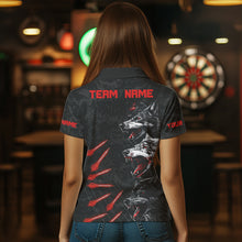 Load image into Gallery viewer, Custom Black-Red Wolfs Grunge Dart Shirts For Women Outfits Dart Tournament Jerseys NYN0032