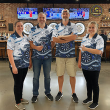 Load image into Gallery viewer, Red &amp; Grey Smokes Dartboard Custom Men Darts Polo Shirts Grunge Dart League Jerseys NYN2279