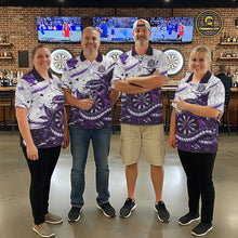 Load image into Gallery viewer, Custom White And Purple Splatter Cobra Dartboard Women Darts Quarter-Zip Shirts Grunge Dart Jerseys NYN2270