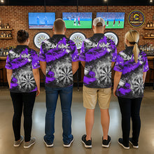 Load image into Gallery viewer, Purple &amp; Grey Smokes Dartboard Custom Women Darts Quarter-Zip Shirts Grunge Dart League Jerseys NYN2278