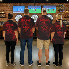 Load image into Gallery viewer, Red Grunge Roses Heart Dartboard Men Darts Valentine Shirt Custom Dart Polo Couple Gifts NYN2573