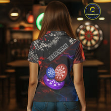 Load image into Gallery viewer, Colorful Thunder Dartboards Grunge Women's Darts Shirt - Custom Name &amp; Team Jersey | Opt1 NYN0634