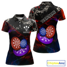 Load image into Gallery viewer, Colorful Thunder Dartboards Grunge Women's Darts Shirt - Custom Name &amp; Team Jersey | Opt1 NYN0634