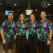 Load image into Gallery viewer, Funny 8 Ball Pool Colorful Paint Splash Custom Name Billiard Shirt For Men Billiard Team Jersey NYN2302