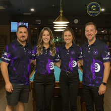 Load image into Gallery viewer, Purple Geometric Wolf 8 Ball Pool Claws Men Billiard Shirt Personalized Pool Balls Billiard Attire NYN2739