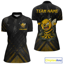 Load image into Gallery viewer, Custom Grunge Black Yellow Funny Bee Dart Quarter-Zip Shirt For Women Dart Jerseys NYN1545