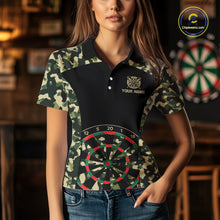 Load image into Gallery viewer, Custom Camouflage Pattern Dartboard Darts Polo Shirts For Women Outfits Darts Jerseys NYN2754
