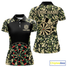 Load image into Gallery viewer, Custom Camouflage Pattern Dartboard Darts Polo Shirts For Women Outfits Darts Jerseys NYN2754