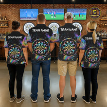 Load image into Gallery viewer, Holographic Splatter Dartboard Women Dart Shirt Custom Name Grunge Ribbon Dart Jersey For Darters NYN2967