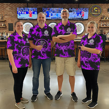 Load image into Gallery viewer, Thunder &amp; Lightning Purple Dartboard Darts Shirt Custom Team Shirt For Men, Gift For Darts Players NYN3364