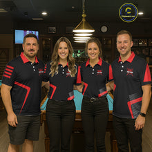 Load image into Gallery viewer, Black &amp; Red Skull Pool 8 Ball Women Billiard Polo &amp; 1/4-Zip Shirt Personalized Ball Billiard Attire NYN2593