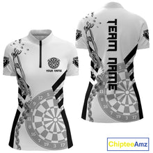 Load image into Gallery viewer, Silver Chains White And Black Dartboards Dart Shirts For Women, Dart Team Jerseys NYN0054