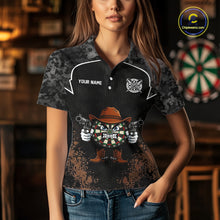 Load image into Gallery viewer, Grunge Brown Funny Dartboard Cowboy Gun Darts Shirt For Women Custom Camouflage Dart Team Jerseys NYN3163