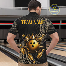 Load image into Gallery viewer, Black And Gold Crown Bowling Ball &amp; Pin Jerseys For Men Custom Claws Skull Bowling Team Attire NYN3170