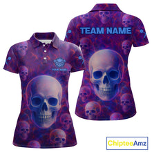 Load image into Gallery viewer, Colorful Lightning Skulls Pattern Darts Shirt For Women - Customizable Name &amp; Team NYN0403