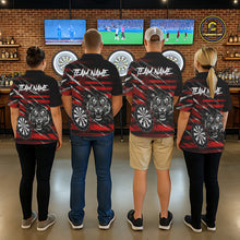 Load image into Gallery viewer, Red Grunge Grey Smoke Tiger Dartboard Custom Dart Quarter-Zip Shirt Men Dart League Jerseys NYN2087