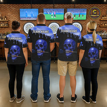 Load image into Gallery viewer, Custom Holographic Blue Skull Darts Shirt 1/4-Zip For Men Light Skull Dart League Jerseys NYN2111