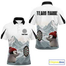 Load image into Gallery viewer, Cold Fierce Penguin Duo Play Darts Men Darts Polo Shirt Personalized Name For Darters NYN2356