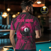Load image into Gallery viewer, Funny Flamingo Pool Men's Billiard Team Shirts Custom Pink Grunge 8 Ball Billiard Attire NYN2363