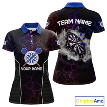 Load image into Gallery viewer, Custom Lightning And White Smoke Dartboard Dart Shirts For Women, Dart Team Jerseys NYN0074