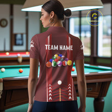 Load image into Gallery viewer, Personalized Red Ball Billiard  Polo &amp; 1/4 Zip Shirt For Women Custom Pool Team Shirt Billiard Jersey NYN2981