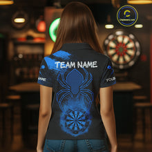 Load image into Gallery viewer, Blue Spider Women's Grunge Darts Shirt Smoke Dartboard - Custom Name For Darts Jersey NYN0468