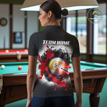 Load image into Gallery viewer, Lightning Red Billiard 8 Ball &amp; 9 Ball Shirt For Women Custom Grunge Pool Team Billiard Jersey NYN3441