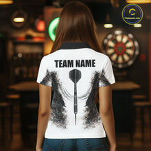 Load image into Gallery viewer, Black And White Splatter Dartboard Women Darts Polo &amp; 1/4-Zip Shirts Custom Outfits Darts Team Jersey NYN3036