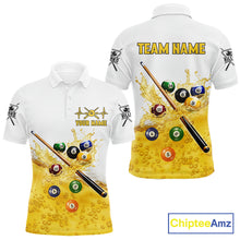 Load image into Gallery viewer, Funny Beer Play Pool Balls Billiard Team Shirt For Men Custom Billiard Polo &amp; 1/4 Zip Attire NYN2474
