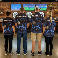 Load image into Gallery viewer, Blue Smoking Grim Reaper Dartboard Dart 1/4-Zip Shirts For Men Custom Multiskull Dart Team Shirts NYN2683
