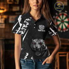 Load image into Gallery viewer, Dark Lion Dartboard Women's Darts Polo Shirt - Custom Name For Players NYN0744