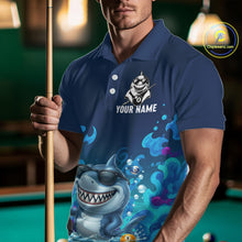 Load image into Gallery viewer, Personalized Funny Shark Blue Waving Billiard 8 Ball Shirt For Men Billiard Pool Team Jersey NYN3221