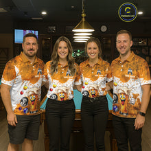 Load image into Gallery viewer, Funny Beer 8 Ball Women Billiard Shirt Custom White Yellow Splatter Paint Billiard Pool Team Clothing NYN3223