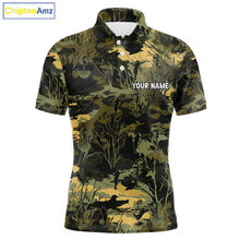 Load image into Gallery viewer, Disc Golf Basket Green Leaf Camo Men Disc Golf Polo Shirts Custom Disc Golf Jerseys Team For Men NYN3114