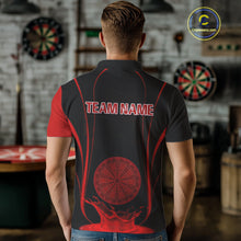 Load image into Gallery viewer, Red Water Lightning Dartboard &amp; Fish Darts Shirt For Men - Custom Name &amp; Team NYN0619