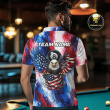 Load image into Gallery viewer, Patriotic Eagle Pool 8 Ball &amp; 9 Ball Men Billiard Shirt Custom US Flag Paint Billiard Team Attire NYN2559