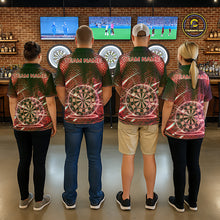 Load image into Gallery viewer, Black And Red Stripes Light Dartboard Custom Darts Quarter-Zip Shirts Women Dart Team Jerseys NYN2276