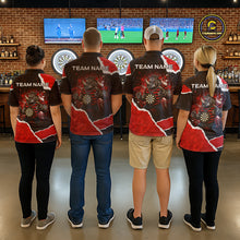 Load image into Gallery viewer, Black &amp; Red Splatter Rhino Men Darts Quarter-Zip Shirt Custom Funny Team Dart League Jerseys NYN2067