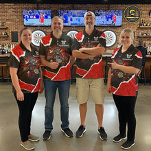 Load image into Gallery viewer, Black &amp; Red Splatter Rhino Men Darts Quarter-Zip Shirt Custom Funny Team Dart League Jerseys NYN2067