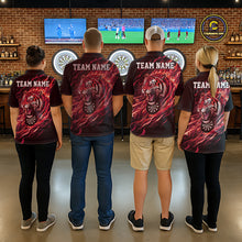 Load image into Gallery viewer, Red Flaming Tiger Funny Darts Custom Men's Dart Polo Shirts Team Dart League Jerseys NYN2078