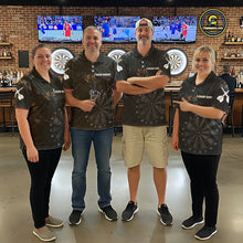 Load image into Gallery viewer, Black Grunge Digital Camouflage Darts Custom Dart Quarter-Zip Shirt Men Dart Tournament Jerseys NYN2090