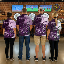 Load image into Gallery viewer, Personalized Black &amp; Purple Dripping Spider Men Dart Quarter-Zip Shirts Custom Dart League Jerseys NYN2096