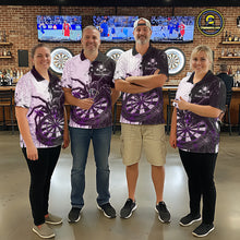 Load image into Gallery viewer, Personalized Black &amp; Purple Dripping Spider Men Dart Quarter-Zip Shirts Custom Dart League Jerseys NYN2096