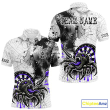 Load image into Gallery viewer, Personalized Dripping Black And Purple Spider Dart Polo Shirts For Men, Custom Dart Jerseys NYN2117