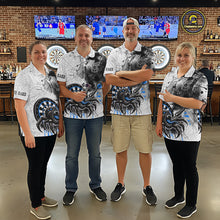 Load image into Gallery viewer, Personalized Dripping Black And Blue Spider Dart Quarter- Zip Shirts For Men, Custom Dart Jerseys NYN2118